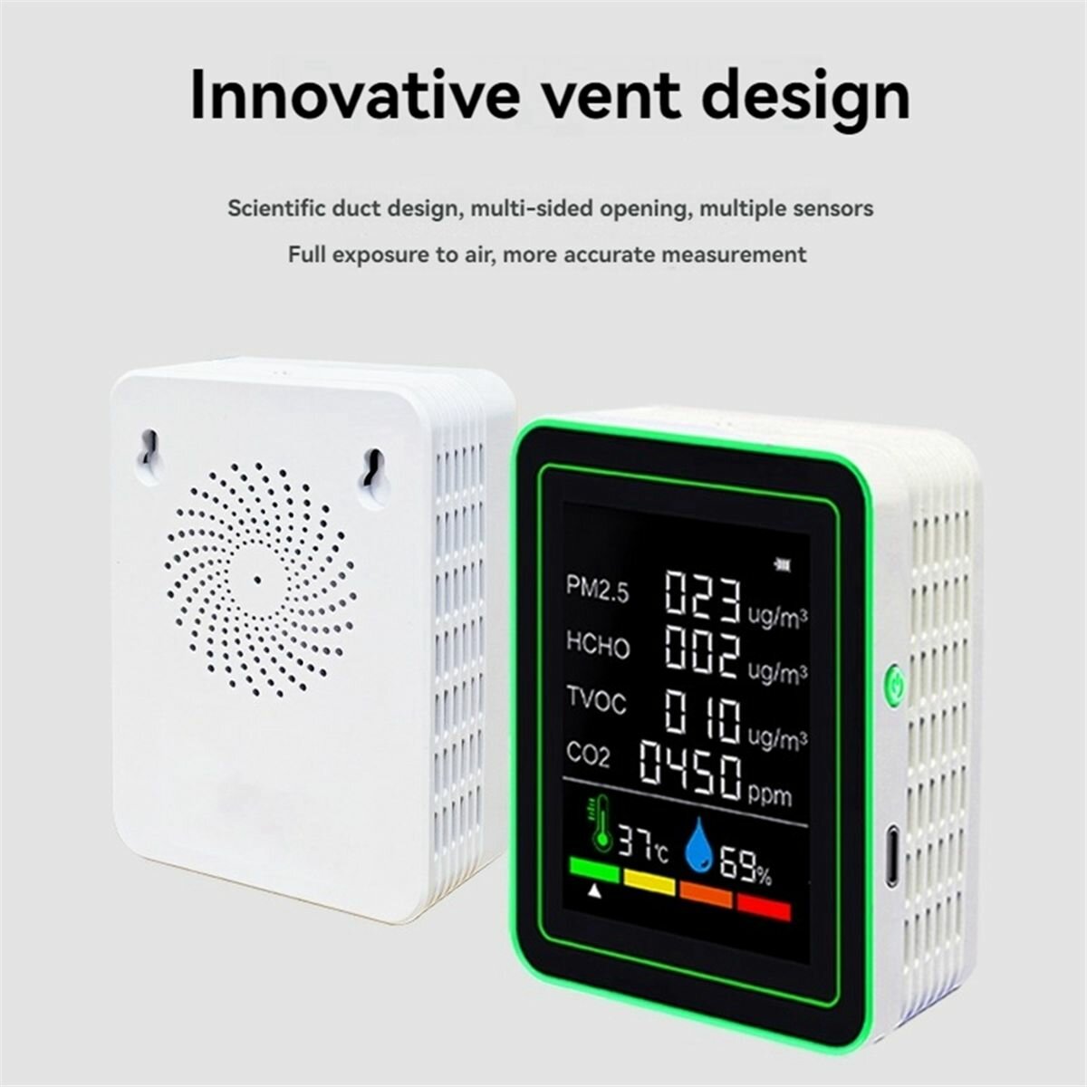 Датчик качества воздуха Total Smart WiFi Guard Multifunction CO2/TVOC/HCHO/PM2.5/температура/влажность Белый