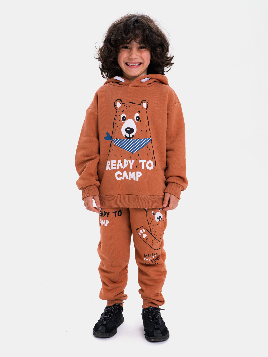 Толстовка neo, размер 116, коричневый — фото 1