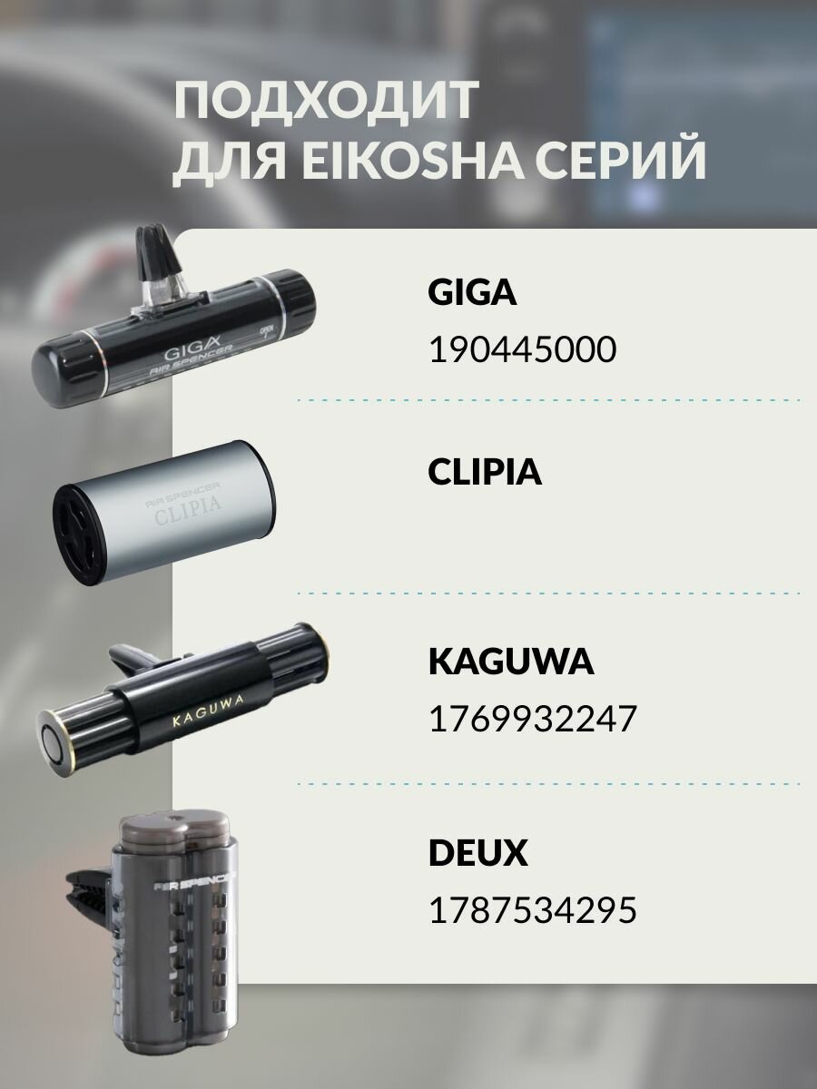 Автомобильные Ароматизаторы Xiaomi Запасной элемент для ароматизатора на кондиционер EIKOSHA GIGA - GUCINI / гучини, автомобильный парфюм, V-93