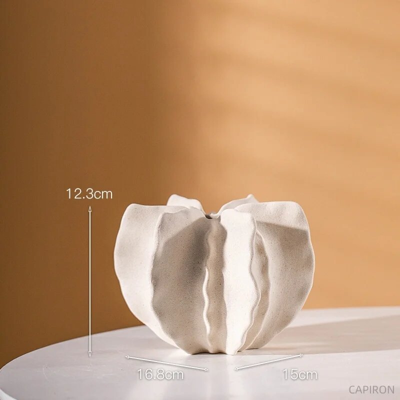 Керамическая нестандартная ваза CAPIRON для пампасной травы, сушеных цветов, скандинавское современное украшение для центра, INS, домашний дизайн, обеденный стол E