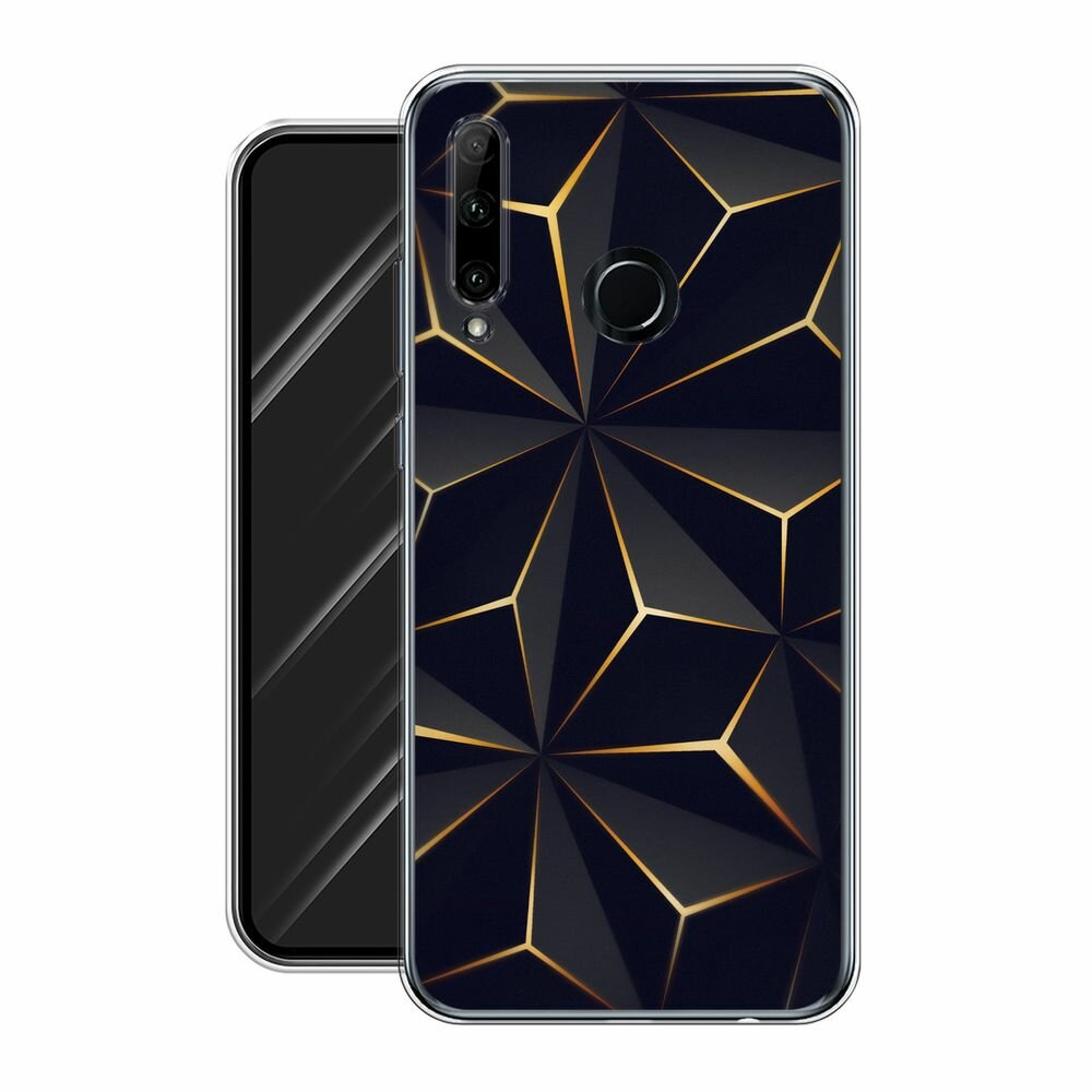 Чехол на Honor 10i/20 Lite 2019/20e/Huawei P Smart Plus 2019 / Хонор 10i с принтом "Черные полигоны" — фото 1