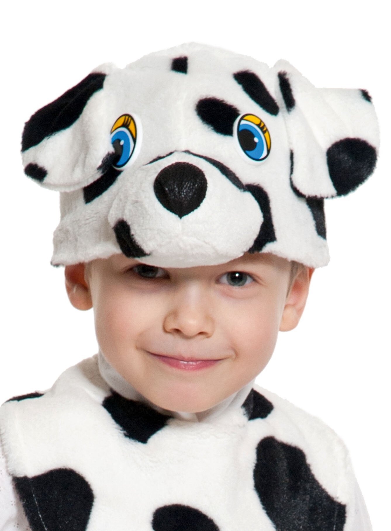 Шапочка Карнавалофф "Далматин", для мальчиков, полиэстер, белый/черный, 52-54 см