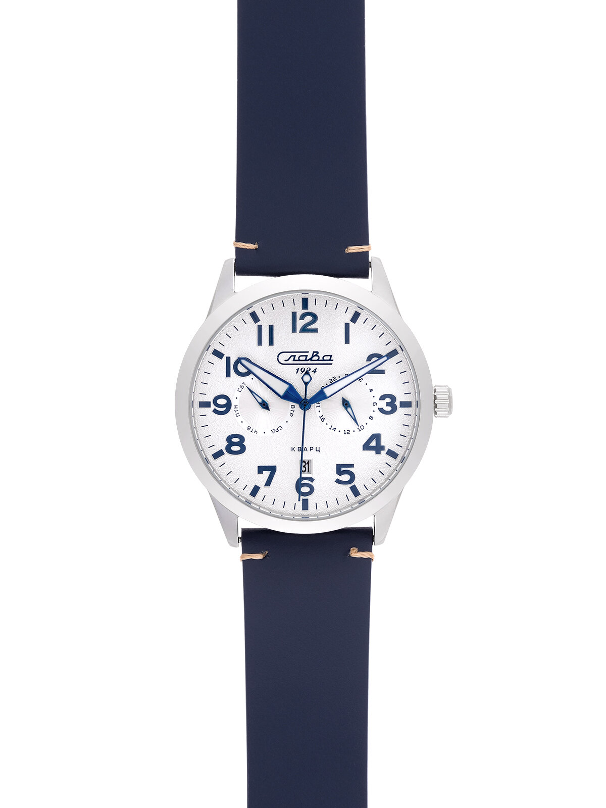 Наручные часы Слава Традиция, синий, белый — фото 1