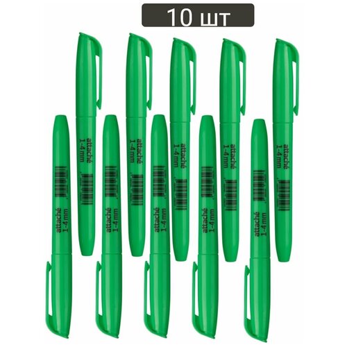 Маркер текстовыделитель зеленый,1-3,9мм 10 штук
