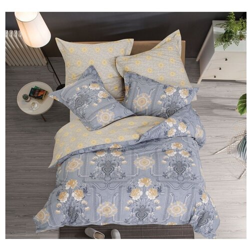 фото Постельное белье семейное сайлид b-197, сатин, 50 х 70 и 70 х 70 см голубой