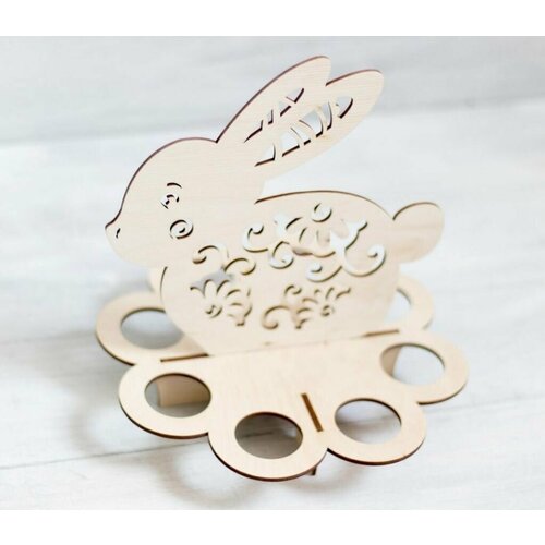 Подставка для и яиц 8шт. Пасхальные зайчики из дерева