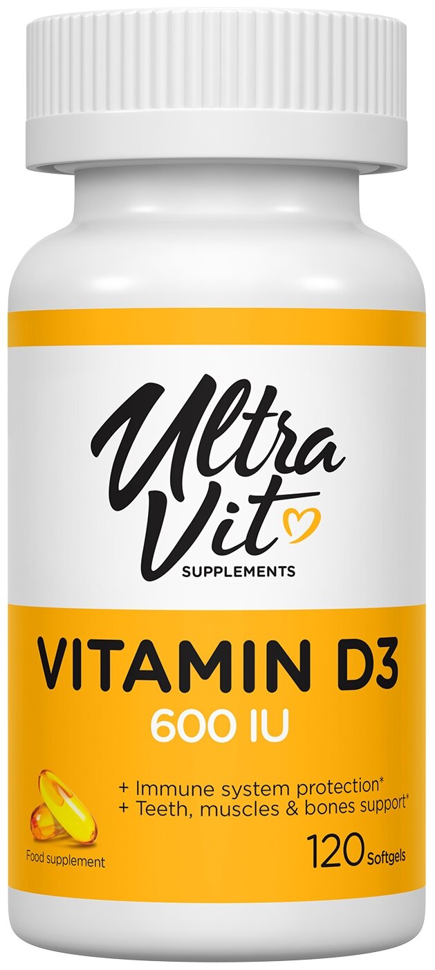 UltraVit Vitamin D3 капс., 600 МЕ, 90 г, 120 шт.