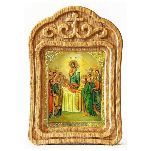 Успение Пресвятой Богородицы, икона в резной деревянной рамке