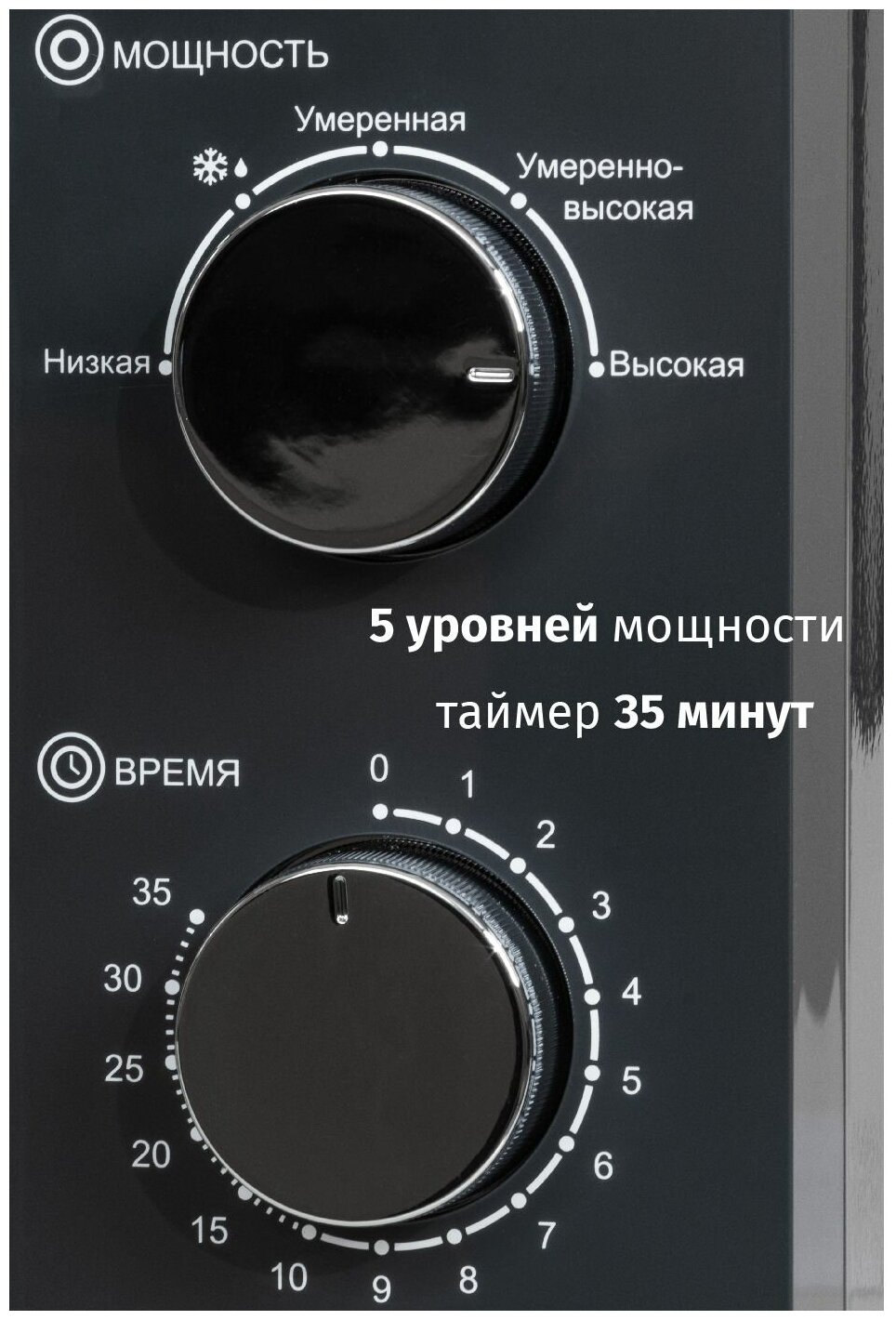 Микроволновая печь JVC 20 л с таймером на 35 минут, 5 уровней мощности, авторазмораживание, 700 Вт - фотография № 5