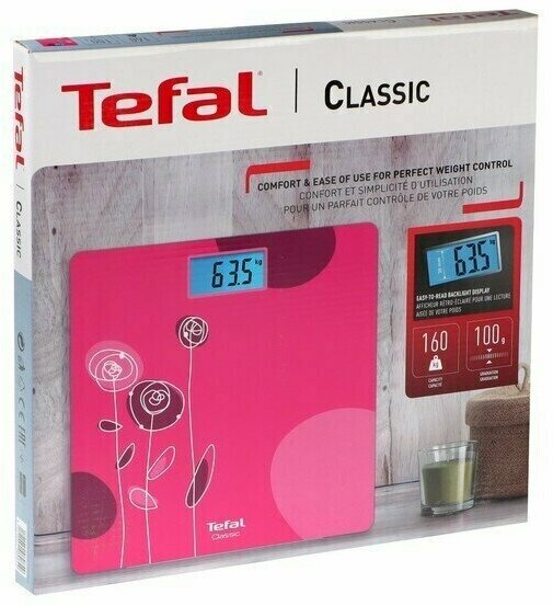 Весы напольные Tefal PP1147V0, электронные, до 160 кг, розовые - фотография № 4