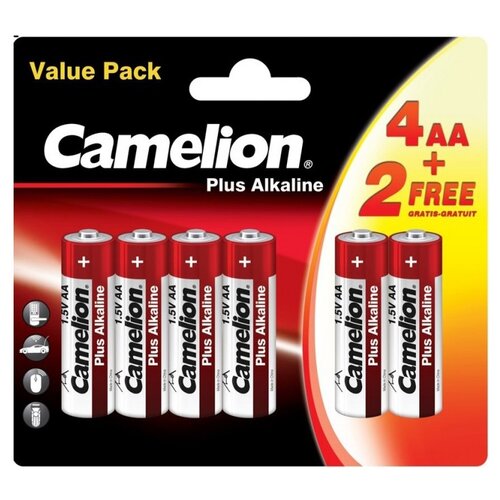 Батарейка Camelion Plus Alkaline AA, в упаковке: 6 шт. батарейка camelion blue series aa в упаковке 4 шт