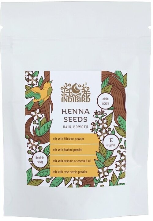 HENNA SEEDS Hair Powder, Indibird (семена ХНЫ Порошок для волос, Индибёрд), 200 г.