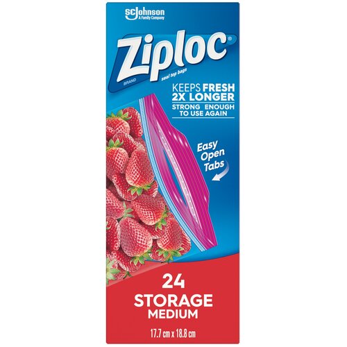 Пакеты Ziploc, 18.8 х 17.7 см, 24 шт.