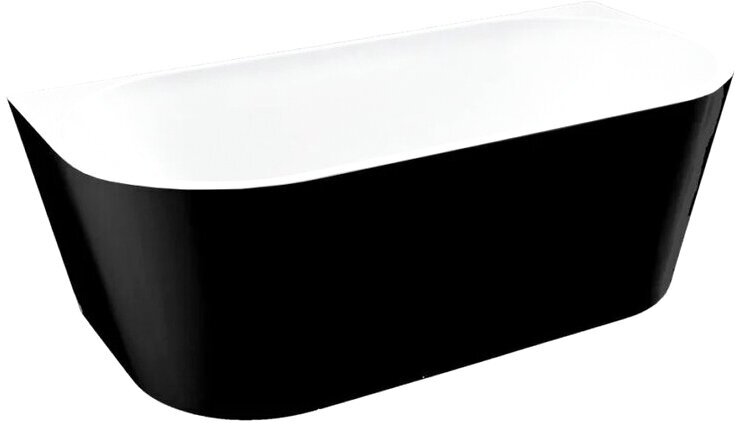 Ванна акриловая Vincea VBT-421-1700MB, 1700х800х580 цвет матовый черный, слив-перелив в комплекте, хром, (без монтажного комплекта/ножек)