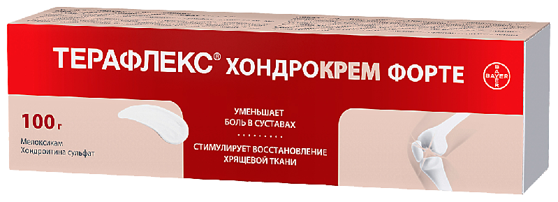 Терафлекс хондрокрем форте крем д/нар. прим., 1%+5%, 100 г