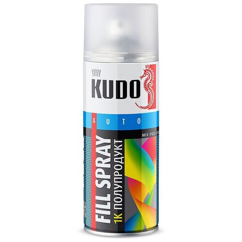 Полупродукт KUDO Fill Spray 1K, бесцветный, глянцевая, 520 мл, 1 шт.