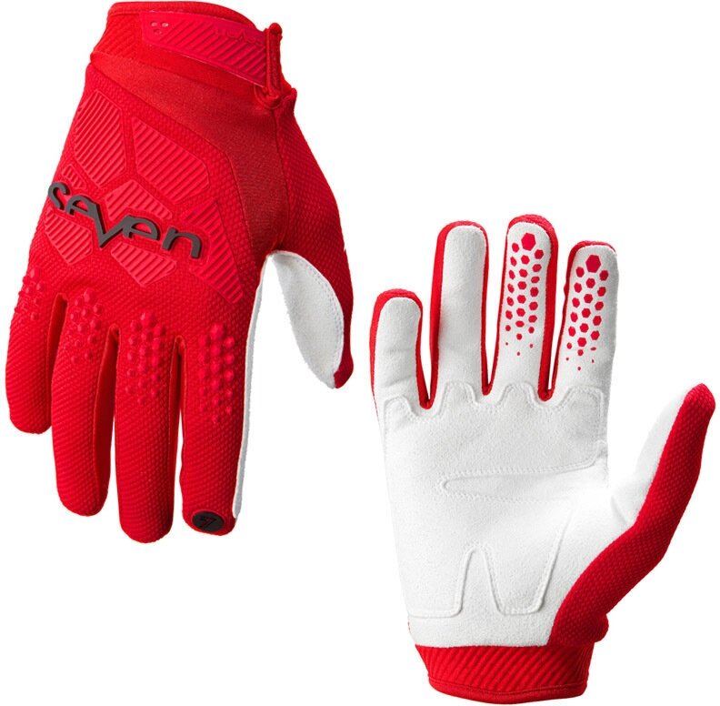 Мотоперчатки Seven Rival GLOW-FLOW/ Кроссовые перчатки Красные M