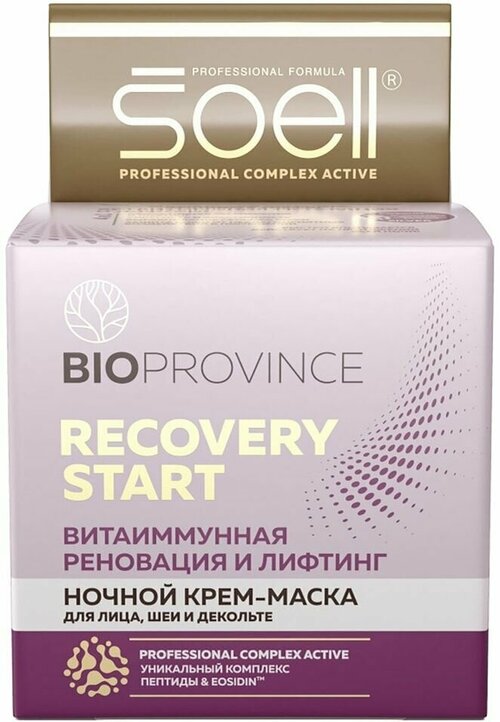 Крем-маска для лица Soell Bioprovince Recovery Start ночной 100мл х 2шт