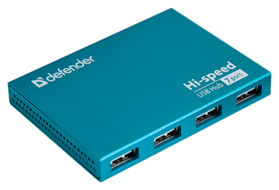 Хаб Defender Septima Slim 7 портов, USB 2.0, 2А