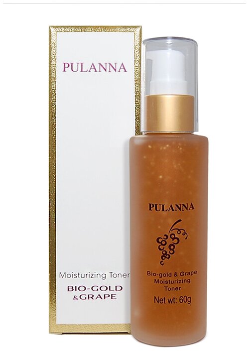 PULANNA Увлажняющий тонер Био-Золото и Виноград - Bio-gold & Grape Moisturizing Toner 60г