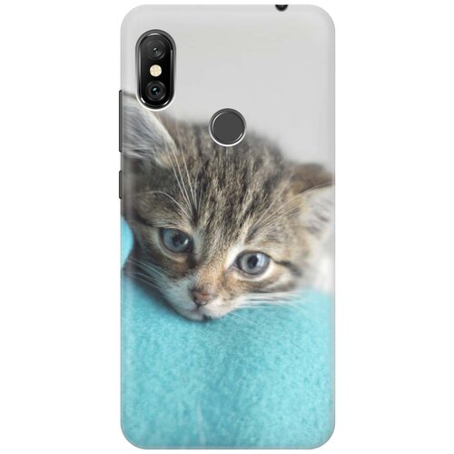 фото Gosso ультратонкий силиконовый чехол-накладка для xiaomi redmi note 6 pro с принтом "котенок на пледе"