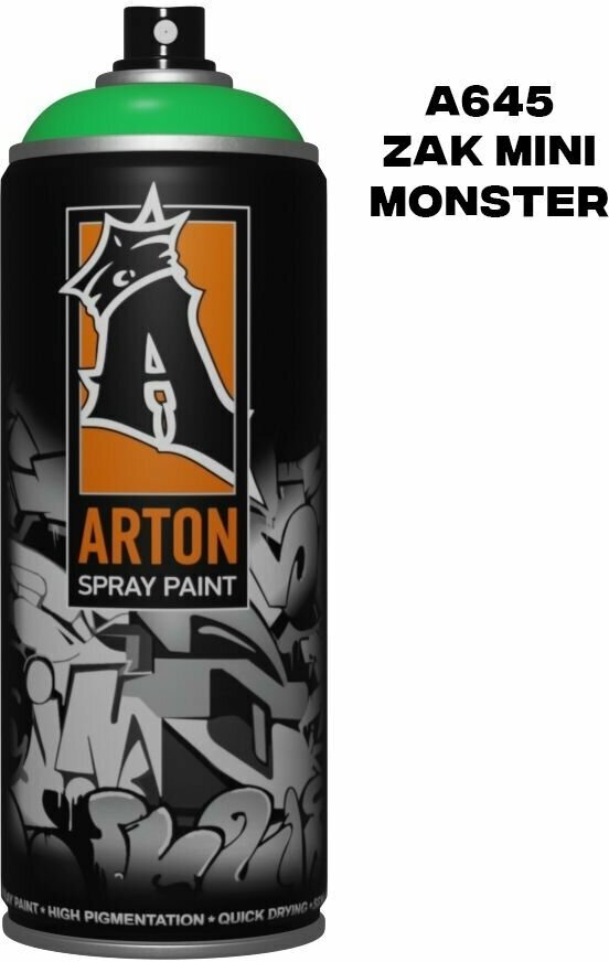 Краска для граффити "Arton" цвет A645 Зак Мини Монстер (Zak Mini Monster) аэрозольная, 400 мл - фотография № 3