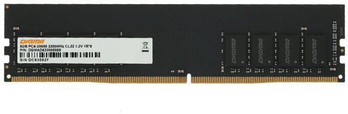 Оперативная память Digma DDR4 - 8Gb, 3200 МГц, DIMM, CL22 (dgmad43200008s) - фото №11
