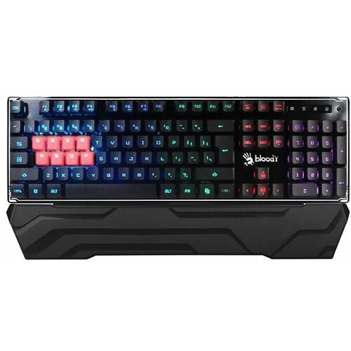 Клавиатура A4Tech Bloody B3370R черный USB Multimedia for gamer LED подставка для запястий 449000₽