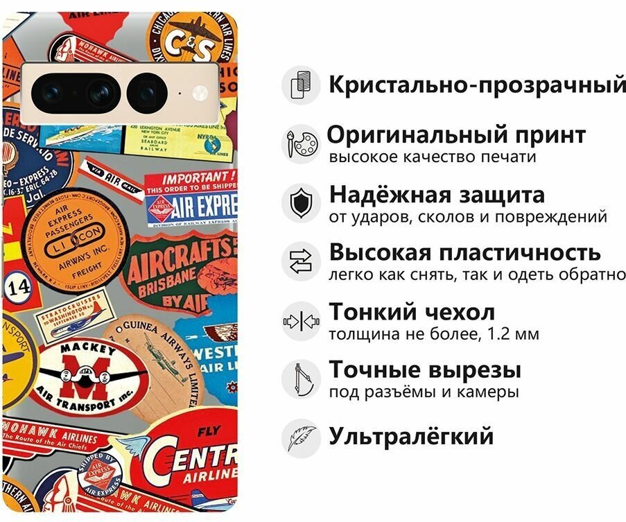 Силиконовый чехол с принтом US Aviation для Google Pixel 7 Pro / Гугл Пиксель 7 Про — фото 1