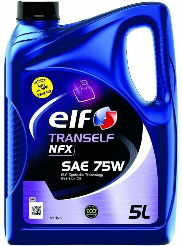 Масло трансмиссионное синтетическое ELF TRANSELF NFX SAE 75W API GL-4, 5 литров