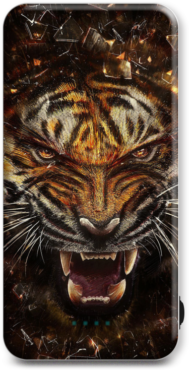 Power Bank (Повербанк) на 10 000 mAh, павер банк, переносной аккумулятор для зарядки телефона, повербанк с рисунком Тигр осколки