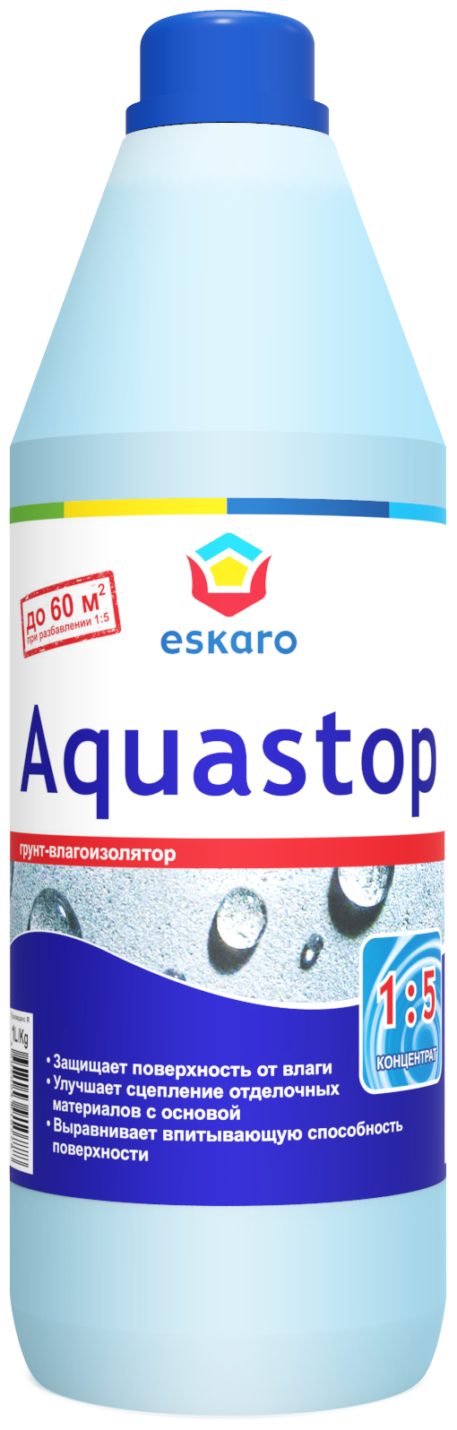 Грунт влагоизолятор Eskaro Aquastop 1л концентрат 1:5