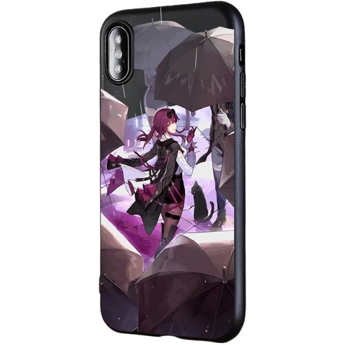 Силиконовый чехол Mcover для Apple iPhone X / iPhone XS Honkai Impact, Кафка силиконовый чехол mcover для apple iphone xs max honkai impact наташа