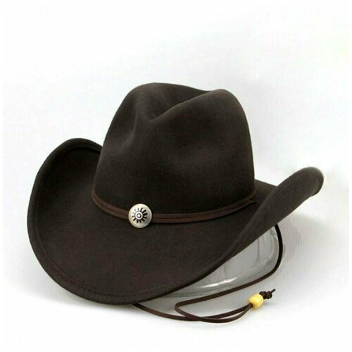 Шляпа ковбойская Hathat, шерсть, подкладка, утепленная, размер L, коричневый