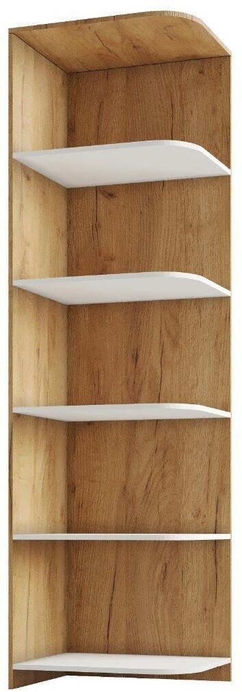 Угловой элемент Паула Легкомаркет правый 55х55х210 цвет дуб крафт золотой и белый