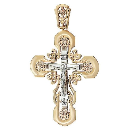 Крестик Крымский ювелирный завод, красное золото, 585 проба