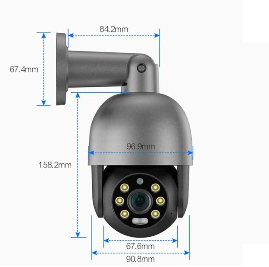 Цифровой IP POE комплект видеонаблюдения на 4 PTZ камеры 5Mp со звуком MiCam Tech 4068