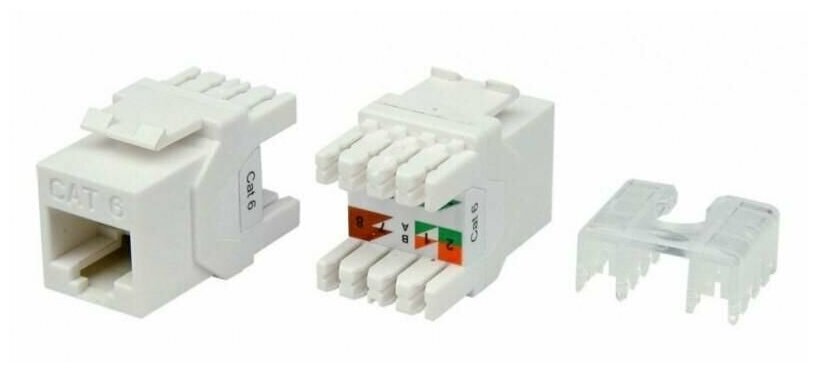 Вставка Keystone Jack RJ45 (8P8C) кат.6 180град. KJ8-8P8C-C6-180-WH бел. Hyperline 426189