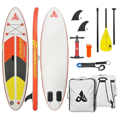 Надувная SUP-доска Alpha Supboard OASIS-10 COMPACT BLUE/YELLOW (305 x 81 x 15 см) с насосом, веслом и страховочным лишем