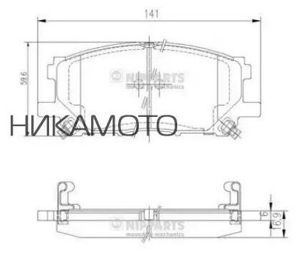 NIPPARTS J3602125 1шт Комплект тормозных колодок Nipparts J3602125