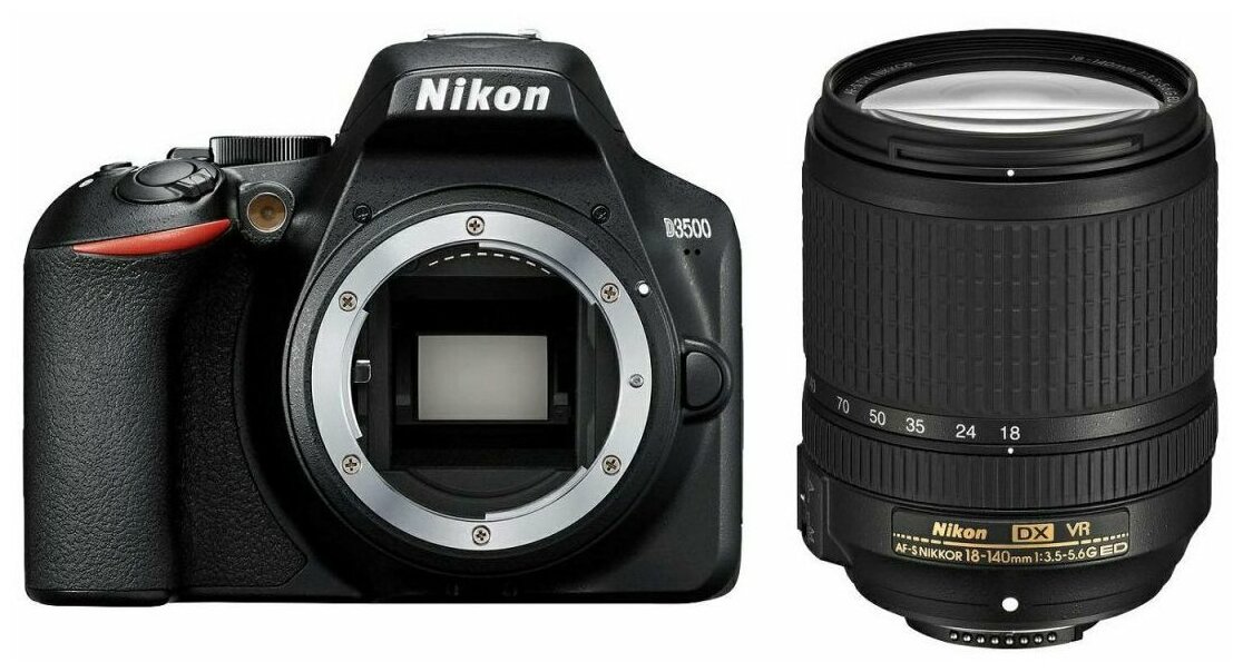 Фотоаппарат Nikon D3500 Kit AF-S DX NIKKOR 18-140mm f/3.5-5.6G ED VR, черный