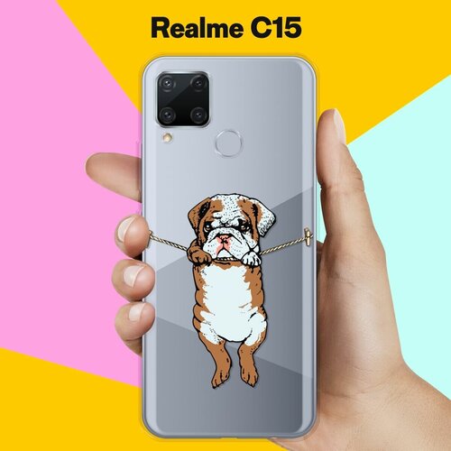 Силиконовый чехол на realme C15 Бульдог / для Реалми Ц15 силиконовый чехол на realme c15 лама для реалми ц15