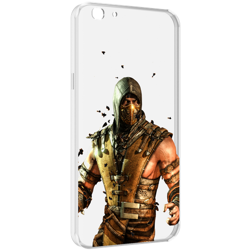 чехол mypads mortal kombat scorpion для oppo a57 5g 2022 задняя панель накладка бампер Чехол MyPads Mortal Kombat scorpion для Oppo A77 / F3 (2017 год) задняя-панель-накладка-бампер