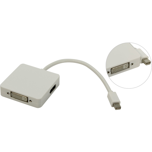 Переходник miniDisplayPort -> HDMI / DVI / DisplayPort Orient C305 0.2 метра видео адаптер orient c305 mini displayport на dvi hdmi displayport кабель 0 2 метра белый