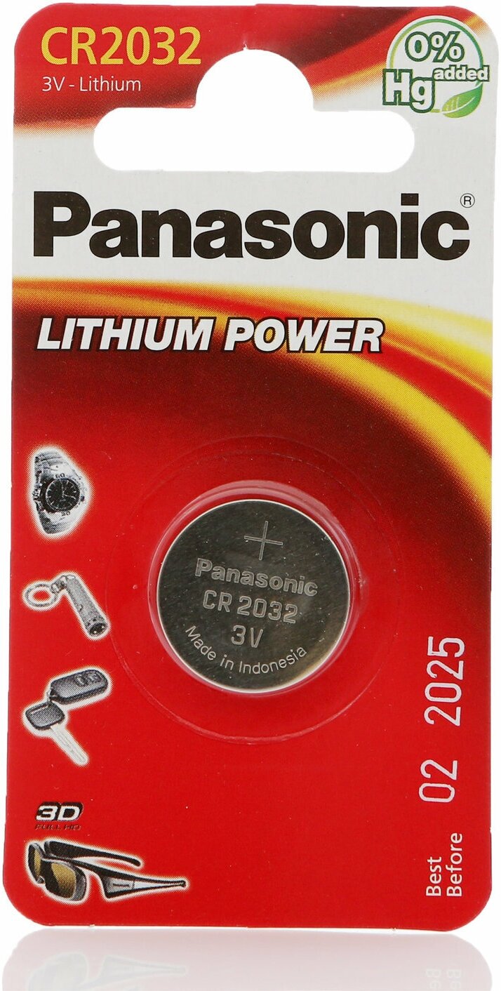 Батарейка Panasonic CR 2032 Bli 1 Lithium (CR-2032EL/1B) - фото №15