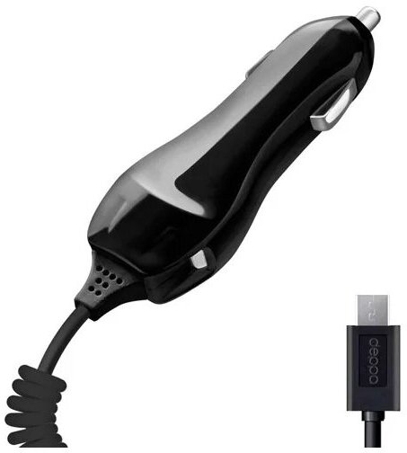 Автомобильное зарядное устройство Deppa microUSB 22105, черный (RU)