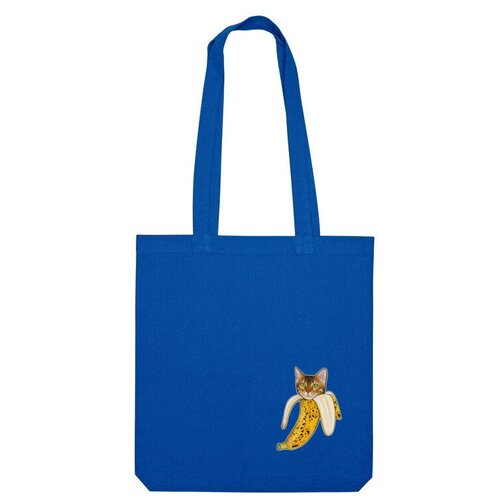 Сумка шоппер Us Basic, синий мужская футболка бенгальский кот банан мини xl красный