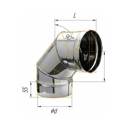 Колено Ferrum (Феррум) 90гр 0,8мм d120 тройник ferrum феррум 90гр 0 5мм d120