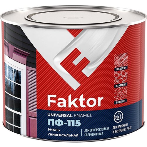 Эмаль ПФ-115 Faktor белая полуматовая 1,9 кг