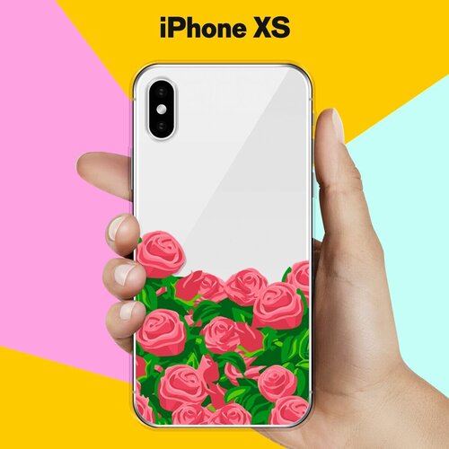 Силиконовый чехол Розы на Apple iPhone Xs силиконовый чехол розы на сером на apple iphone x 10 айфон икс десять